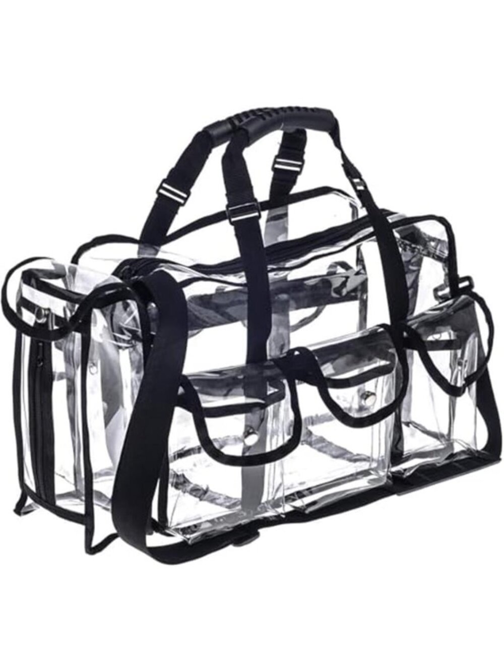 Clear Makeup Bag Organizer Travel Cosmetic Case PVC MUA Shoulder Tote Large